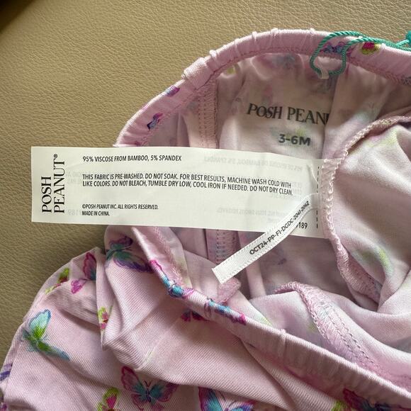 NWT - Posh Peanut - Flutterby Bow Leggings - Girls - Size 3-6M - Picture 6 of 9